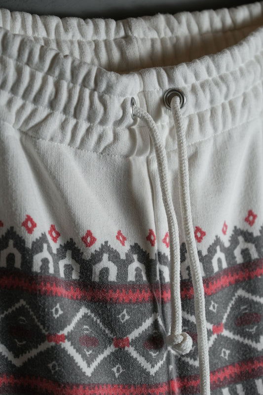 BOW WOW Snow Flake Sweat Pants 日本設計師品牌 雪花圖騰寬版棉褲 日本製