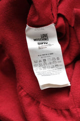 Love Moschino Heart Brooch Knit Turtleneck Sweater
