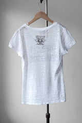 HARLEY-DAVIDSON Vintage Embellished Logo Sheer Tee Made in USA古著哈雷·戴維森 水鑽Logo透膚印花短踢 美國製