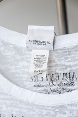 HARLEY-DAVIDSON Vintage Embellished Logo Sheer Tee Made in USA古著哈雷·戴維森 水鑽Logo透膚印花短踢 美國製