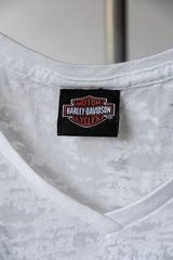 HARLEY-DAVIDSON Vintage Sheer Print V-Neck Tee Made in USA 古著哈雷·戴維森 透膚印花V領短踢 美國製
