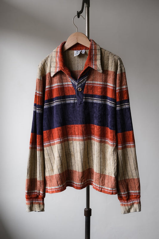 ”SPIRE” Vintage Terry Cloth Striped Polo Shirt Made in USA 古著毛巾布條紋Polo衫 美國製