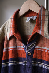 ”SPIRE” Vintage Terry Cloth Striped Polo Shirt Made in USA 古著毛巾布條紋Polo衫 美國製