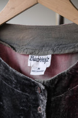 ”Buchholz” Vintage Velvet No Collar Shirt 古著漸變色天鵝絨排扣無領上衣
