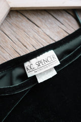 ”K.C. SPENCER” Vintage Velvet Top Made in USA 古著 祖母綠天鵝絨上衣 美國製