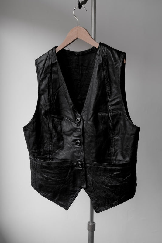 Vintage Leather Waistcoat Vest 復古真皮馬甲背心