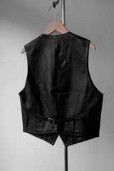 Vintage Leather Buckle Waistcoat Vest Paisley Liner 復古真皮巴黎扣馬甲背心 變形蟲內襯
