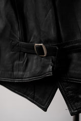 Vintage Leather Buckle Waistcoat Vest Paisley Liner 復古真皮巴黎扣馬甲背心 變形蟲內襯