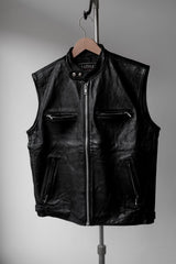 ”LEATHER LIMITED” Vintage Zip Biker Vest 復古真皮拉鏈機車背心