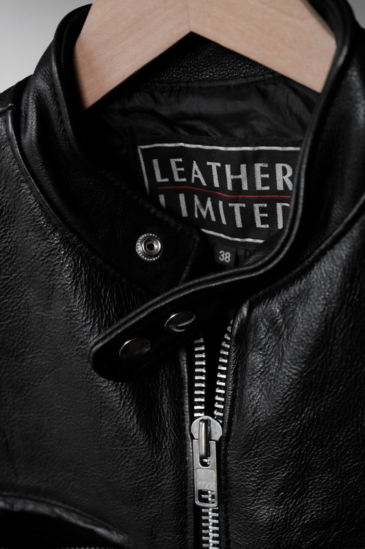 ”LEATHER LIMITED” Vintage Zip Biker Vest 復古真皮拉鏈機車背心