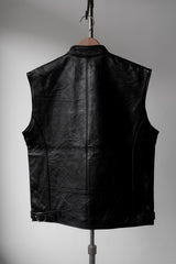 ”LEATHER LIMITED” Vintage Zip Biker Vest 復古真皮拉鏈機車背心