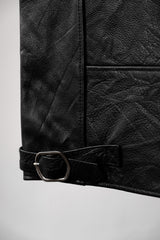 ”LEATHER LIMITED” Vintage Zip Biker Vest 復古真皮拉鏈機車背心