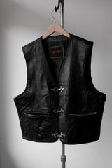 ”L&J” Vintage Leather Metal Hook Vest 復古真皮消防員金屬釦背心