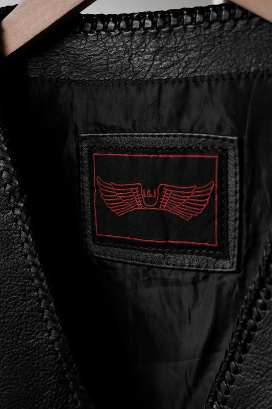 ”L&J” Vintage Leather Metal Hook Vest 復古真皮消防員金屬釦背心