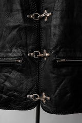 ”L&J” Vintage Leather Metal Hook Vest 復古真皮消防員金屬釦背心