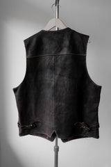 ”AMERICANOS” Vintage Suede Leather Waistcoat Vest 復古真皮麂皮馬甲背心