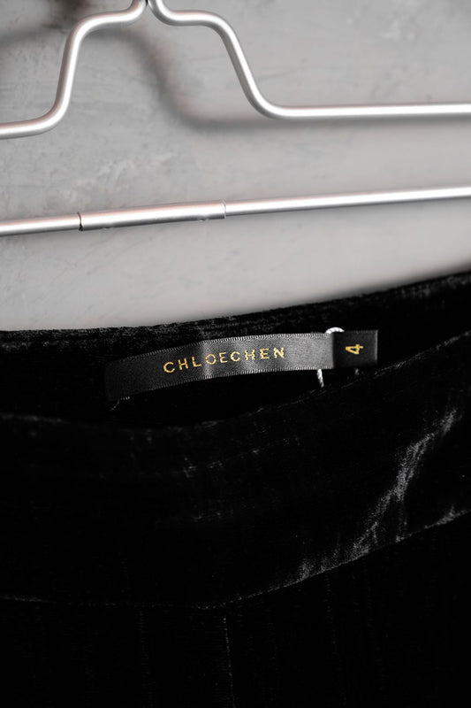 CHLOECHEN ベルベットワイドレッグパンツ 台湾デザイナーブランド ベルベットワイドレッグパンツ
