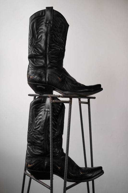 ”SENDRA” Vintage Cowboy Western Boots 復古雕花牛仔西部靴 蛇紋點綴