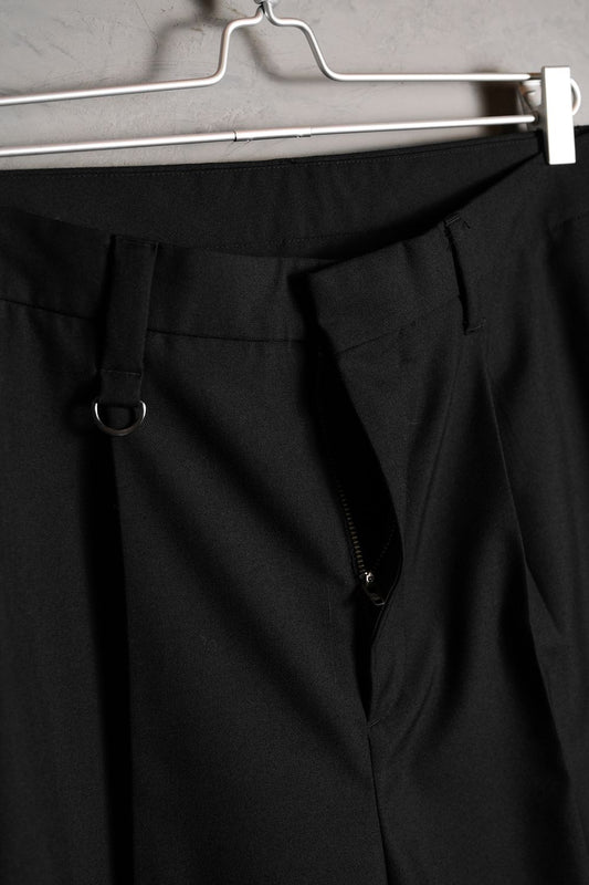 モンキータイム TW TWILL WIDE 1P PANTS ウールブレンドプリーツスーツワイドパンツ