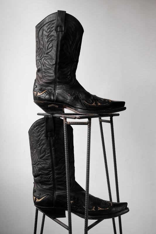 ”SENDRA” Vintage Cowboy Western Boots 復古雕花牛仔西部靴 蛇紋點綴