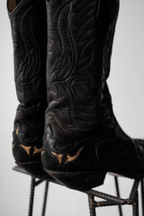 ”SENDRA” Vintage Cowboy Western Boots 復古雕花牛仔西部靴 蛇紋點綴