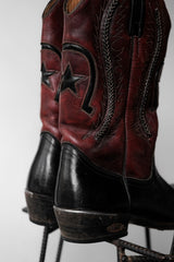 ”LOBLAN” Vintage 2-Tone Cowboy Western Boots 復古雙色雕花牛仔西部靴