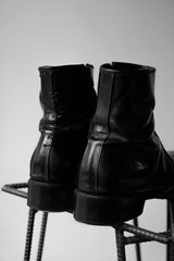 Vintage Black Leather Ankle Zip Boots 復古黑皮革拉鏈踝靴