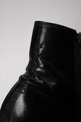Vintage Black Leather Ankle Zip Boots 復古黑皮革拉鏈踝靴