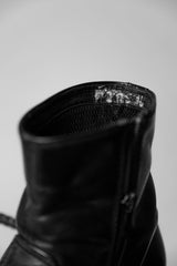 Vintage Black Leather Ankle Zip Boots 復古黑皮革拉鏈踝靴