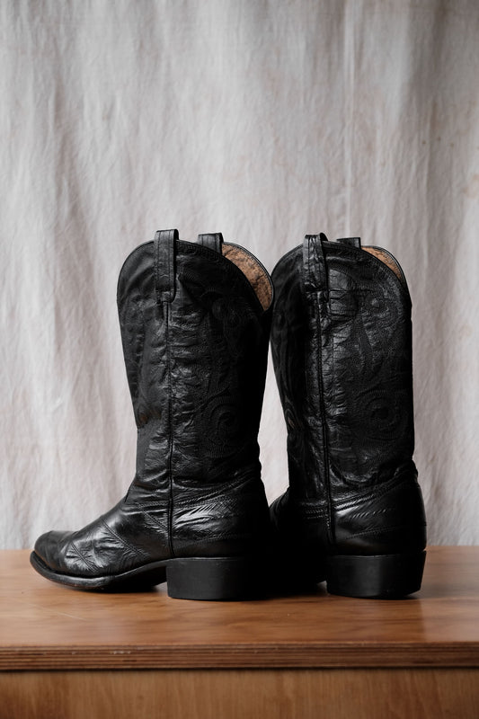 ”BULL STAR” Leather Cowboy Western Boots復古刺繡牛仔西部靴