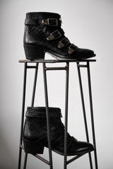 ”PINKO” Buckle Strap Leather Ankle Zip Boots 義大利女裝品牌 金屬皮帶拉鏈踝靴