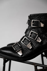 ”PINKO” Buckle Strap Leather Ankle Zip Boots 義大利女裝品牌 金屬皮帶拉鏈踝靴
