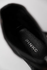”PINKO” Buckle Strap Leather Ankle Zip Boots 義大利女裝品牌 金屬皮帶拉鏈踝靴