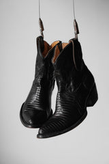 Vintage Leather Cowboy Zip Boots 復古雕花牛仔拉鏈西部靴