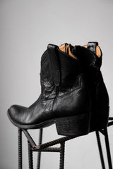 Vintage Leather Cowboy Zip Boots 復古雕花牛仔拉鏈西部靴