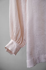 Christian Dior Vintage Scarf Collar Sheer Jacquard Silk Shirt 迪奧 絲巾領提花透膚襯衫