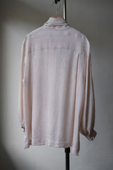 Christian Dior Vintage Scarf Collar Sheer Jacquard Silk Shirt 迪奧 絲巾領提花透膚襯衫