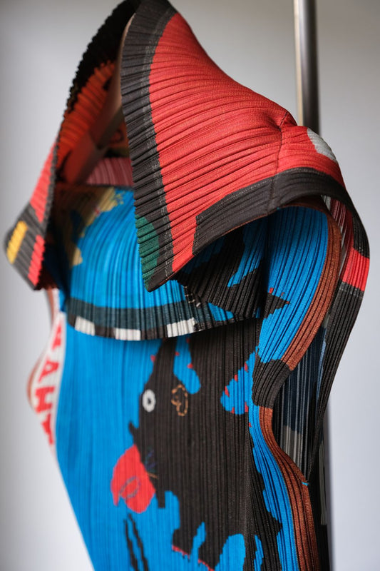 PLEATS PLEASE ISSEY MIYAKE 1999s Animal Print Pleated Cut &Sew 三宅一生副線 動物印花皺摺背心