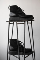 GEORGE COX x OVERKILL x CHAOS PUNK 12S/S パンクLブーツ 三者ジョイントスエードレザーステッチパンク厚底ブーツ