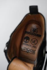 GEORGE COX x OVERKILL x CHAOS PUNK 12S/S パンクLブーツ 三者ジョイントスエードレザーステッチパンク厚底ブーツ