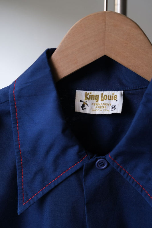 1970’s “King Louie” Vintage Embroidered Patch Bowling Shirt 70年代古著 刺繡布章保齡球襯衫