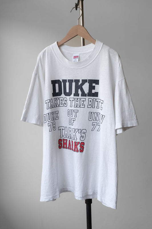 DUKE Takes the Bite out Tark's Sharks 1991 NCAA Championship Tee Made in USA Single Stitch 籃球錦標賽 古著短踢 美國製