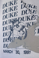 DUKE Takes the Bite out Tark's Sharks 1991 NCAA Championship Tee Made in USA Single Stitch 籃球錦標賽 古著短踢 美國製