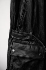 Number (N)ine 05S/S Leather Sleeveless Long Rider Vest Takahiro Miyashita Long Leather Motorcycle Vest riri zipper