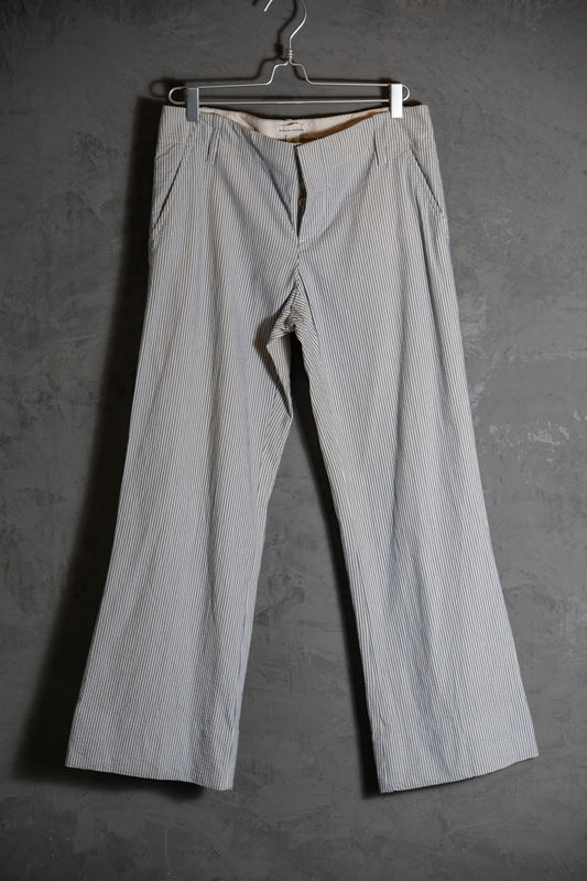 Banana Republic Seersucker Flared Pants 條紋泡泡紗喇叭褲