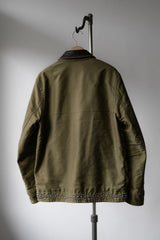 WACKO MARIA N-1 Deck Jacket Leather Collar Studded&amp;Patch Leather Collar Studded&amp;Patch Navy Deck Jacket WALDES Zipper