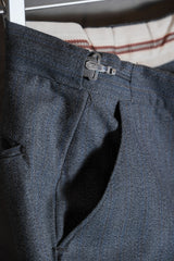 Vintage 70~90's Striped Flared Pants Vintage Herringbone Striped Flared Pants Lightning Zipper Gray