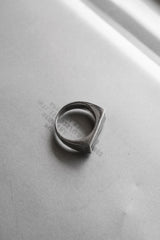 Modern Geometry Wood Inlay 925 Sterling Silver Ring 現代幾何木鑲925純銀戒