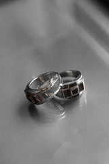 Wood Cross Block 925 Sterling Ring 木質十字方塊925純銀戒