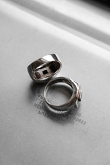 Wood Cross Block 925 Sterling Ring 木質十字方塊925純銀戒
